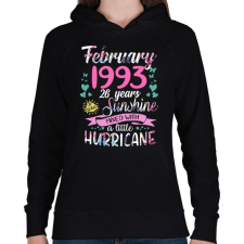 PRINTFASHION Születésnap 1993 Február - Napfény egy kis hurrikánnal! - Női kapucnis pulóver - Fekete női pulóver, kardigán