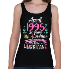 PRINTFASHION Születésnap 1995 Április - Napfény egy kis hurrikánnal! - Női atléta - Fekete női trikó
