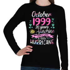 PRINTFASHION Születésnap 1999 Október - Napfény egy kis hurrikánnal! - Női hosszú ujjú póló - Fekete női póló