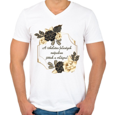 PRINTFASHION Születésnap feleség május PM PF - Férfi V-nyakú póló - Fehér férfi póló