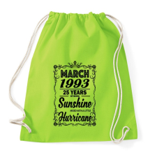 PRINTFASHION Születésnap - Napfény egy kis hurrikánnal! - Sportzsák, Tornazsák - Limezöld tornazsák