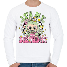 PRINTFASHION Születésnapi Labubu - Férfi pulóver - Fehér férfi pulóver, kardigán
