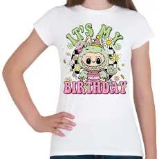 PRINTFASHION Születésnapi Labubu - Női póló - Fehér