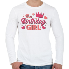 PRINTFASHION Születésnapos lány - The Birthday girl - Férfi hosszú ujjú póló - Fehér