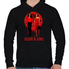 PRINTFASHION Született detektívek (Rizzoli & Isles) - Férfi kapucnis pulóver - Fekete férfi pulóver, kardigán