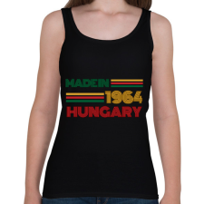 PRINTFASHION Szülinap made in Hungary 1964 - Női atléta - Fekete női trikó