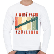 PRINTFASHION Szülinap menő pasi november - Férfi pulóver - Fehér férfi pulóver, kardigán