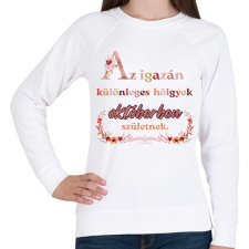 PRINTFASHION szülinap okt virágos  - Női pulóver - Fehér női pulóver, kardigán