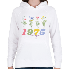 PRINTFASHION szülinap vadvirág - Női kapucnis pulóver - Fehér női pulóver, kardigán