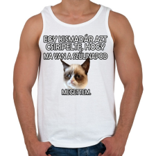 PRINTFASHION Szülinapi Grumpy Cat - Férfi atléta - Fehér atléta, trikó