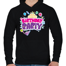 PRINTFASHION Szülinapi party - Férfi kapucnis pulóver - Fekete férfi pulóver, kardigán