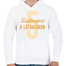 PRINTFASHION Szülinapos a láthatáron - Számmal - Férfi kapucnis pulóver - Fehér férfi pulóver, kardigán