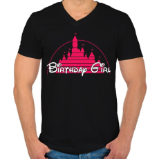 PRINTFASHION Szülinapos csaj - Férfi V-nyakú póló - Fekete