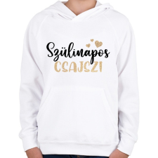 PRINTFASHION Szülinapos Csajszi - Gyerek kapucnis pulóver - Fehér gyerek pulóver, kardigán
