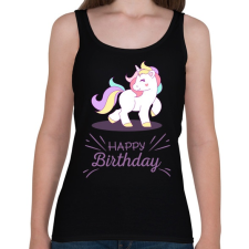 PRINTFASHION Szülinapos egyszarvú - Női atléta - Fekete női trikó