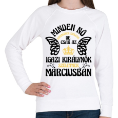 PRINTFASHION Szülinapos királynő_március fekete - Női pulóver - Fehér