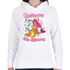 PRINTFASHION Szülinapos kis hableány - Női kapucnis pulóver - Fehér