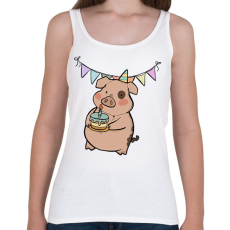 PRINTFASHION Szülinapos malac - Női atléta - Fehér