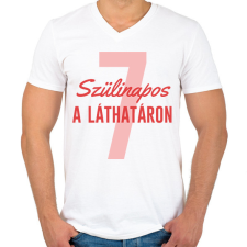 PRINTFASHION Szülinapos - Számmal - Férfi V-nyakú póló - Fehér férfi póló