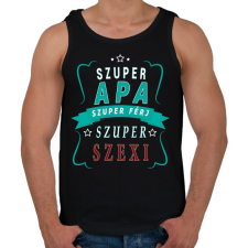 PRINTFASHION Szuper Apa! - Férfi atléta - Fekete atléta, trikó