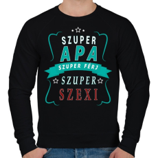 PRINTFASHION Szuper Apa! - Férfi pulóver - Fekete