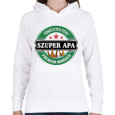 PRINTFASHION Szuper Apa - Női kapucnis pulóver - Fehér