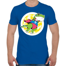 PRINTFASHION Szuper dínó - Férfi póló - Királykék férfi póló