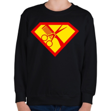 PRINTFASHION szuper fodrász - Gyerek pulóver - Fekete gyerek pulóver, kardigán
