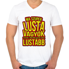 PRINTFASHION Szuper lusta - Férfi V-nyakú póló - Fehér férfi póló