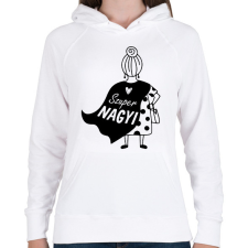 PRINTFASHION Szuper nagyi - Női kapucnis pulóver - Fehér női pulóver, kardigán