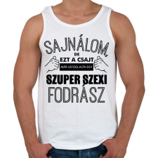 PRINTFASHION szuper szexi fodrász - Férfi atléta - Fehér atléta, trikó