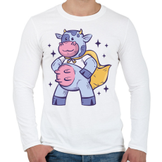 PRINTFASHION Szuper tehén - Férfi hosszú ujjú póló - Fehér