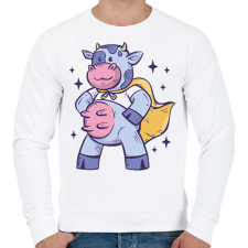 PRINTFASHION Szuper tehén - Férfi pulóver - Fehér férfi pulóver, kardigán