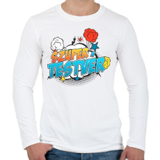 PRINTFASHION Szuper tesó - Férfi hosszú ujjú póló - Fehér