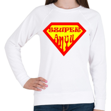 PRINTFASHION Szuperanyu - Női pulóver - Fehér