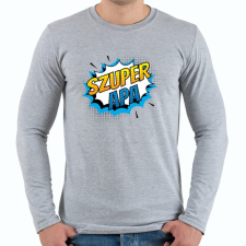 PRINTFASHION SzuperApa! - Férfi hosszú ujjú póló - Sport szürke férfi póló