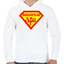 PRINTFASHION Szuperapu - Férfi kapucnis pulóver - Fehér férfi pulóver, kardigán