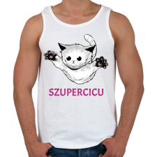 PRINTFASHION SZUPERCICU - Férfi atléta - Fehér atléta, trikó