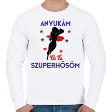 PRINTFASHION Szuperhős anyuka - Férfi pulóver - Fehér