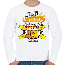 PRINTFASHION Szuperhős apa - Férfi pulóver - Fehér férfi pulóver, kardigán