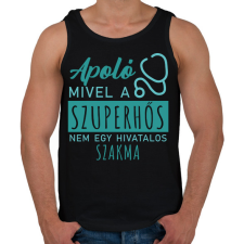 PRINTFASHION Szuperhős - Ápoló - Férfi atléta - Fekete atléta, trikó