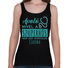 PRINTFASHION Szuperhős - Ápoló - Női atléta - Fekete női trikó