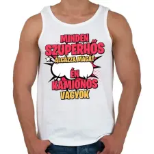 PRINTFASHION SZUPERHŐS KAMIONOS - Férfi atléta - Fehér női trikó