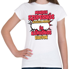 PRINTFASHION SZUPERHŐS KAMIONOS - Női póló - Fehér női póló