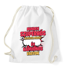PRINTFASHION SZUPERHŐS KAMIONOS - Sportzsák, Tornazsák - Fehér tornazsák