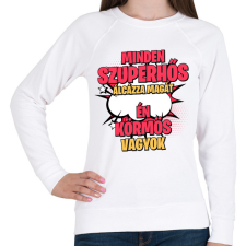 PRINTFASHION SZUPERHŐS KÖRMÖS - Női pulóver - Fehér női pulóver, kardigán