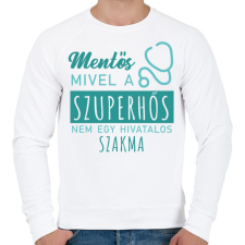 PRINTFASHION Szuperhős - Mentős - Férfi pulóver - Fehér férfi pulóver, kardigán