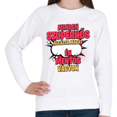 PRINTFASHION SZUPERHŐS MENTŐS - Női pulóver - Fehér