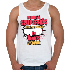 PRINTFASHION SZUPERHŐS ORVOS - Férfi atléta - Fehér