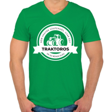 PRINTFASHION Szuperhős Traktoros - Férfi V-nyakú póló - Zöld férfi póló